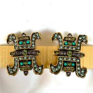 Heidi Daus CLIP 🆕/vintage Swarovski Crystals earrings in original box